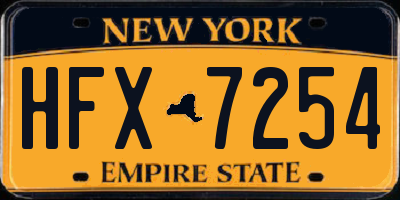 NY license plate HFX7254