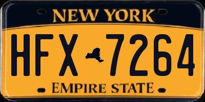 NY license plate HFX7264