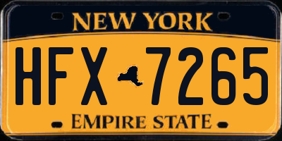 NY license plate HFX7265