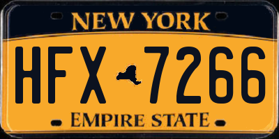 NY license plate HFX7266