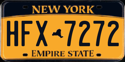NY license plate HFX7272