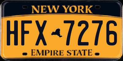 NY license plate HFX7276