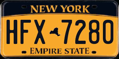 NY license plate HFX7280