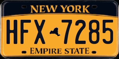 NY license plate HFX7285