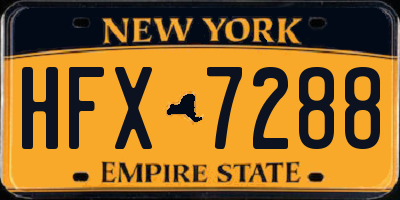 NY license plate HFX7288
