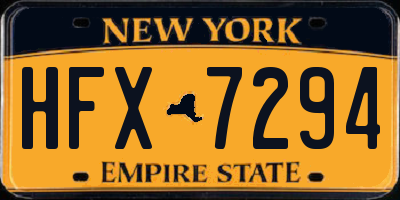 NY license plate HFX7294
