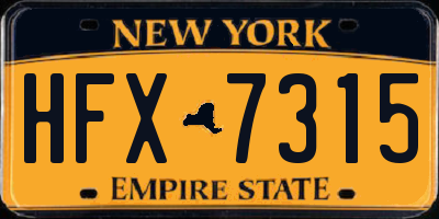NY license plate HFX7315