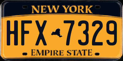 NY license plate HFX7329