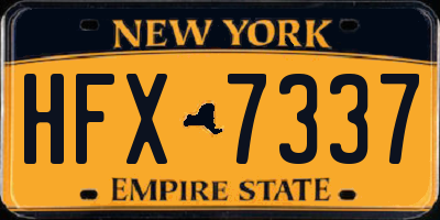 NY license plate HFX7337