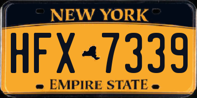 NY license plate HFX7339