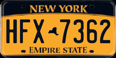 NY license plate HFX7362