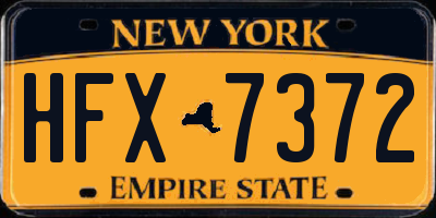 NY license plate HFX7372