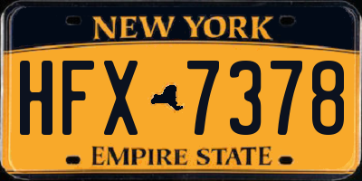 NY license plate HFX7378