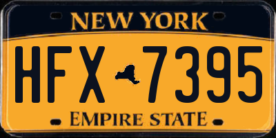 NY license plate HFX7395