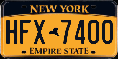 NY license plate HFX7400
