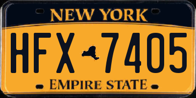 NY license plate HFX7405