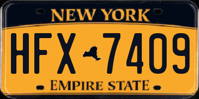 NY license plate HFX7409
