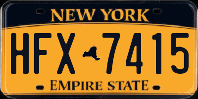 NY license plate HFX7415