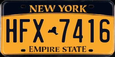 NY license plate HFX7416
