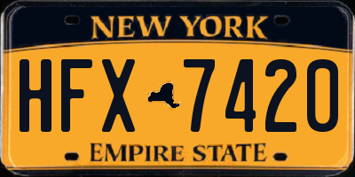 NY license plate HFX7420