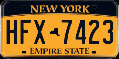 NY license plate HFX7423