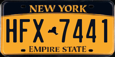 NY license plate HFX7441