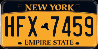 NY license plate HFX7459