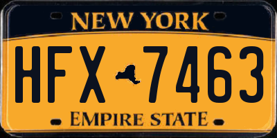 NY license plate HFX7463