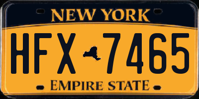 NY license plate HFX7465