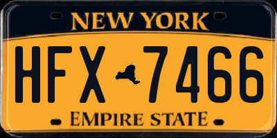NY license plate HFX7466