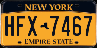 NY license plate HFX7467