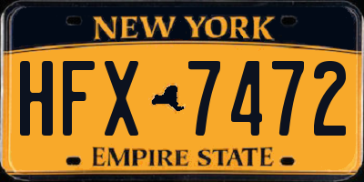 NY license plate HFX7472