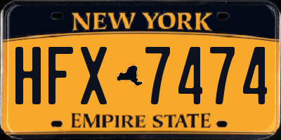 NY license plate HFX7474