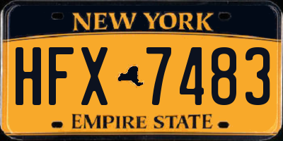 NY license plate HFX7483
