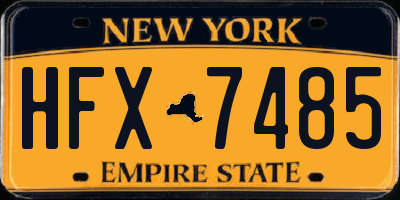 NY license plate HFX7485