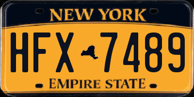 NY license plate HFX7489