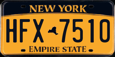 NY license plate HFX7510