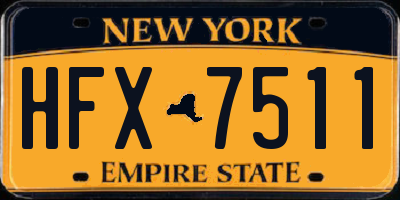 NY license plate HFX7511