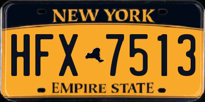 NY license plate HFX7513
