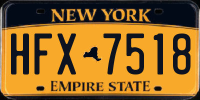 NY license plate HFX7518