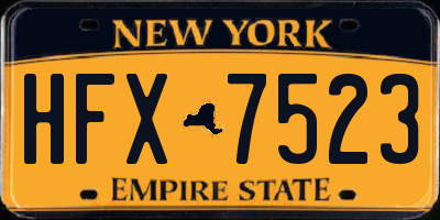 NY license plate HFX7523