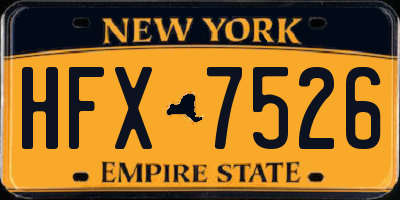 NY license plate HFX7526