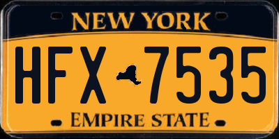 NY license plate HFX7535