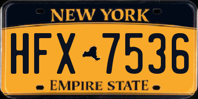 NY license plate HFX7536