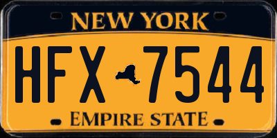 NY license plate HFX7544