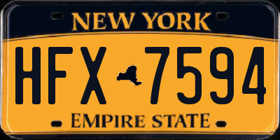 NY license plate HFX7594