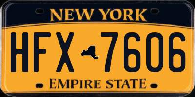 NY license plate HFX7606