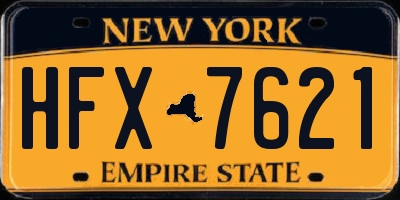 NY license plate HFX7621