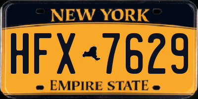 NY license plate HFX7629