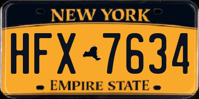 NY license plate HFX7634